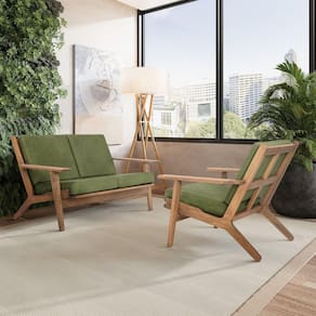 Sofá 2 Lugares Lótus Acquablock Stain Castanho/Verde