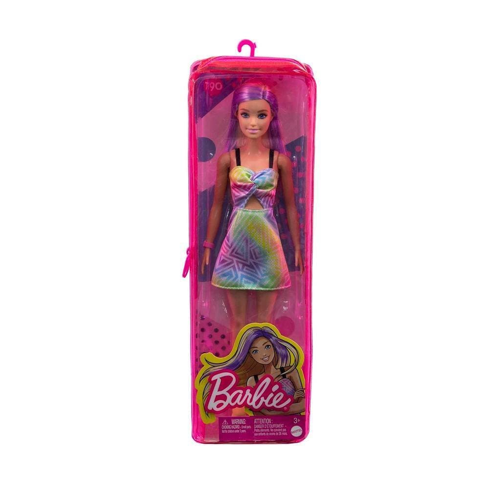 Boneca Barbie Fashionista Morena De Vestido Bolsa 157 Mattel em