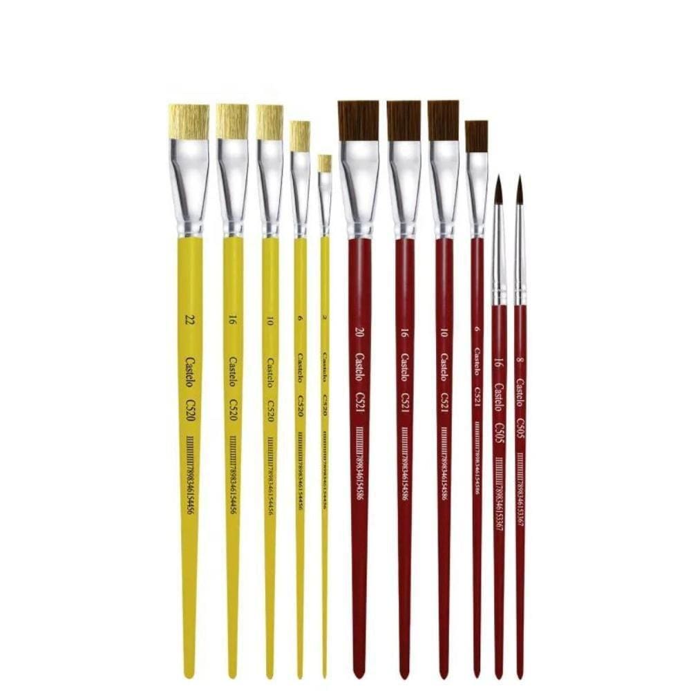 Kit 3 Pincéis para Pintura em Tela - Ateliê Arte Coisas