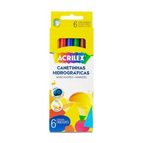 Canetinha Hidrografica Acrilex Com 6 Cores - 06901