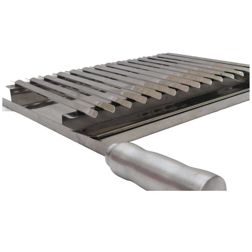 Grelha Argentina Inox 40Cm Largura Reforçada Com Coletor