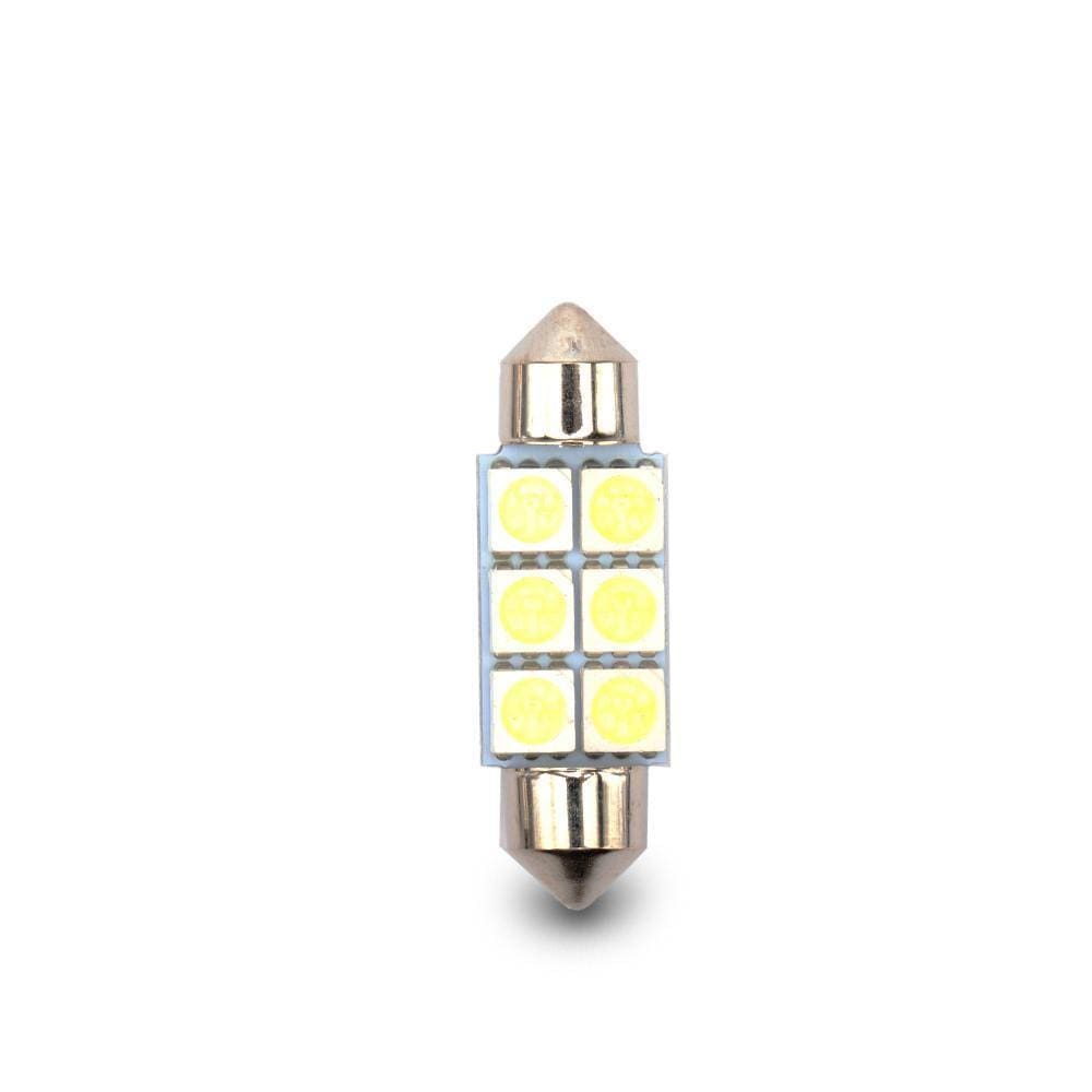 Par Lâmpada Led Interior Caminhão Torpedo 6 Leds 41Mm 5050