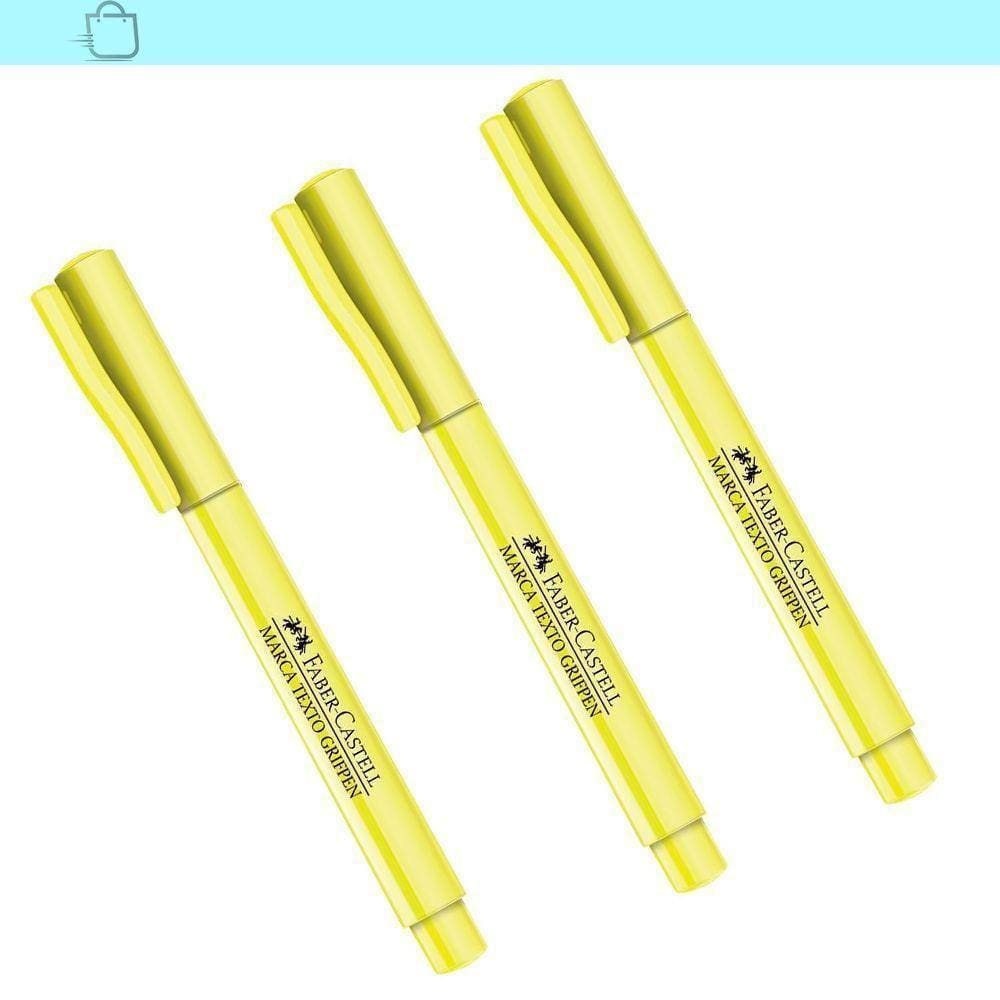 3 Canetas Amarelas Para Realçar Suas Notas Faber Castell Gr