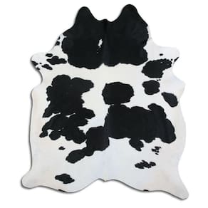 Tapete De Couro Natural Preto E Branco 2,20X1,90