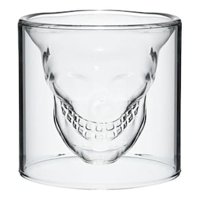 Copo Borosilicato Parede Dupla Caveira Café Whisky 2 Un 75Ml