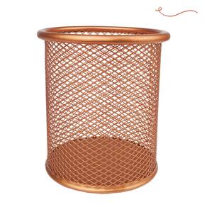 Porta Caneta Lápis Aramado Rose Gold Home Office