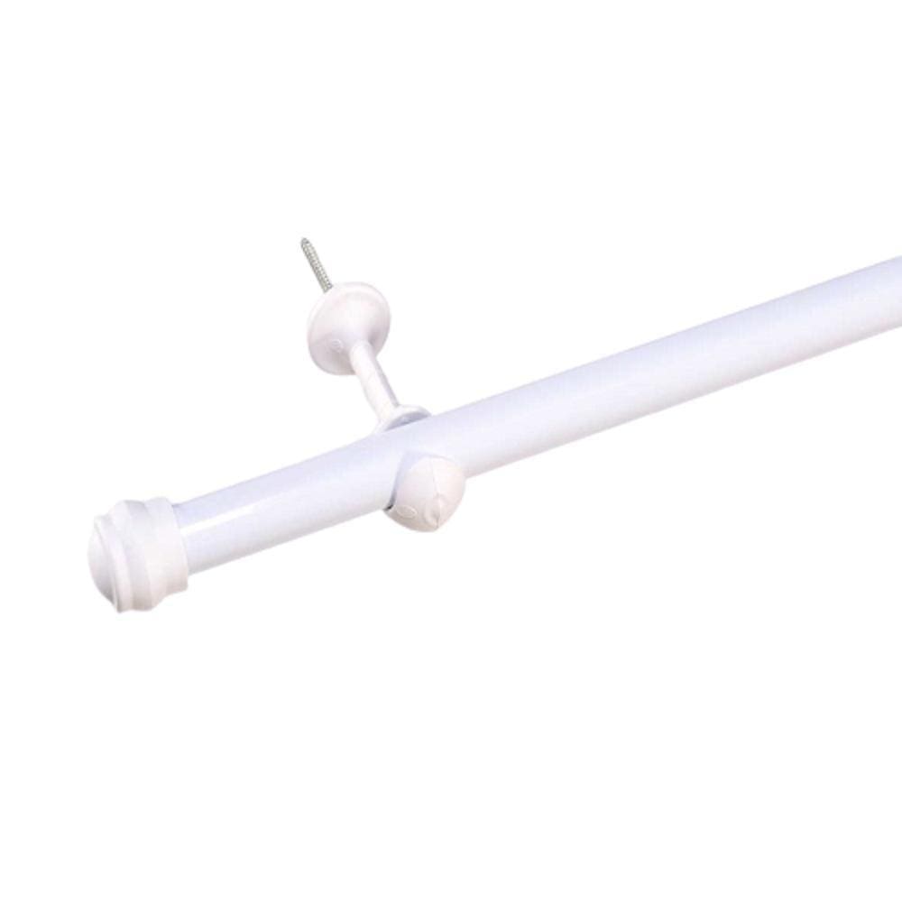 Kit Varão Simples 4 Metros 19Mm Para Cortina Branco