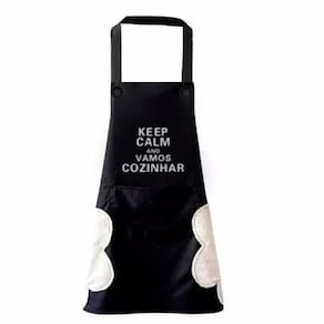 Kit 03 Avental de Cozinha Preto Unyhome 68cm x 70cm