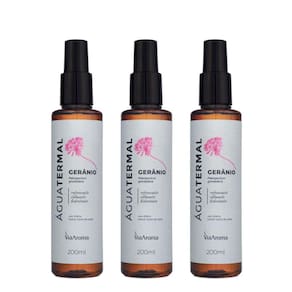 Kit 3 Água Termal Gerânio Via Aroma 200ml Natural e Vegano