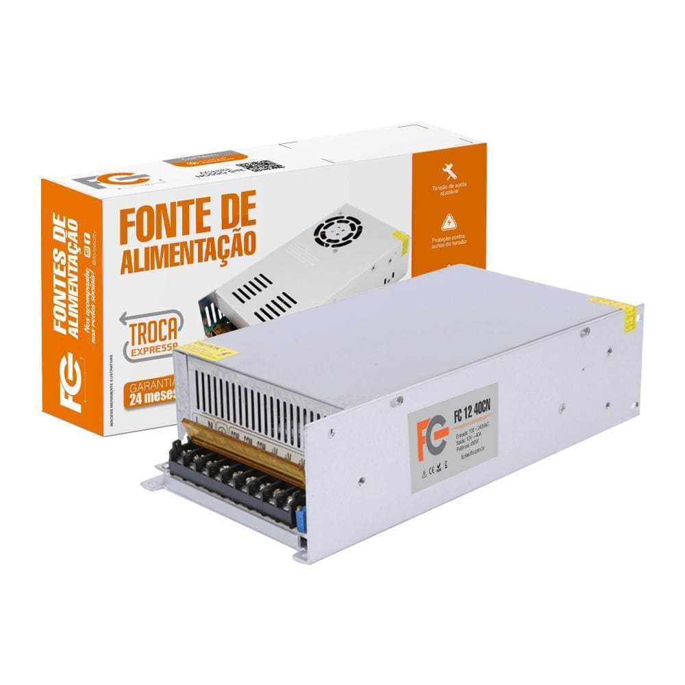 Fonte Colmeia Multiuso 12V 40A 480W Fc Fontes - Fc1240Cn