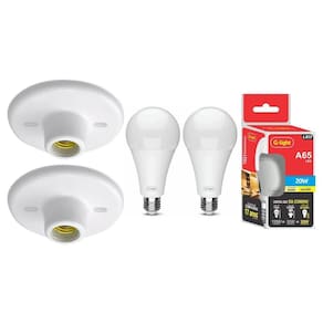 Kit 2 Plafonier Plafon Teto Soquete Porcelana E27 Branco