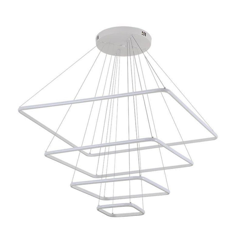 Lustre Pendente Nordecor Inverse Quadrado 2169-1 Branco LED