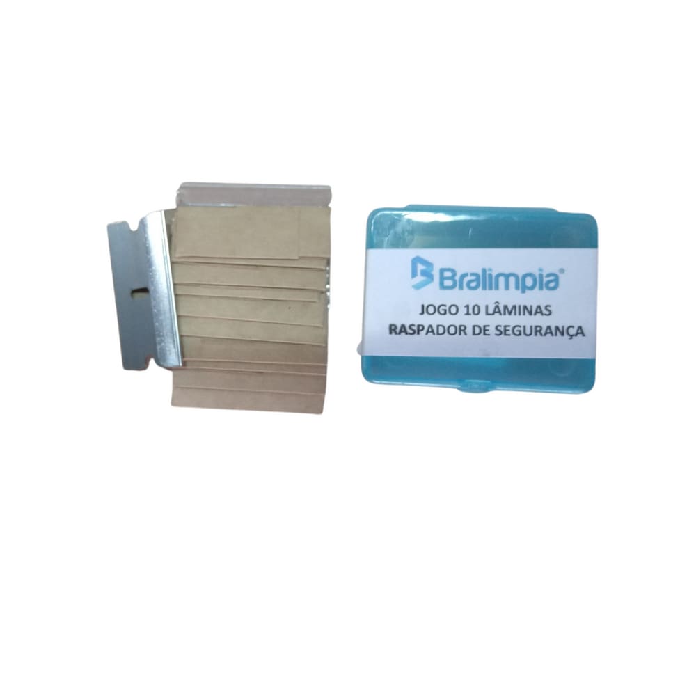 Jogo de 10 Lâminas BRALIMPIA 4cm para Raspador de Segurança