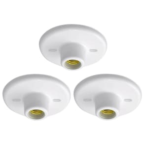 Kit 3 Plafonier Teto Soquete Porcelana E27 Plafon Branco