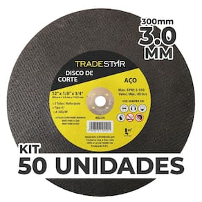 Kit Com 50 Disco De Corte Metal 12 300X3,0 Mm Furo 19,05 Mm
