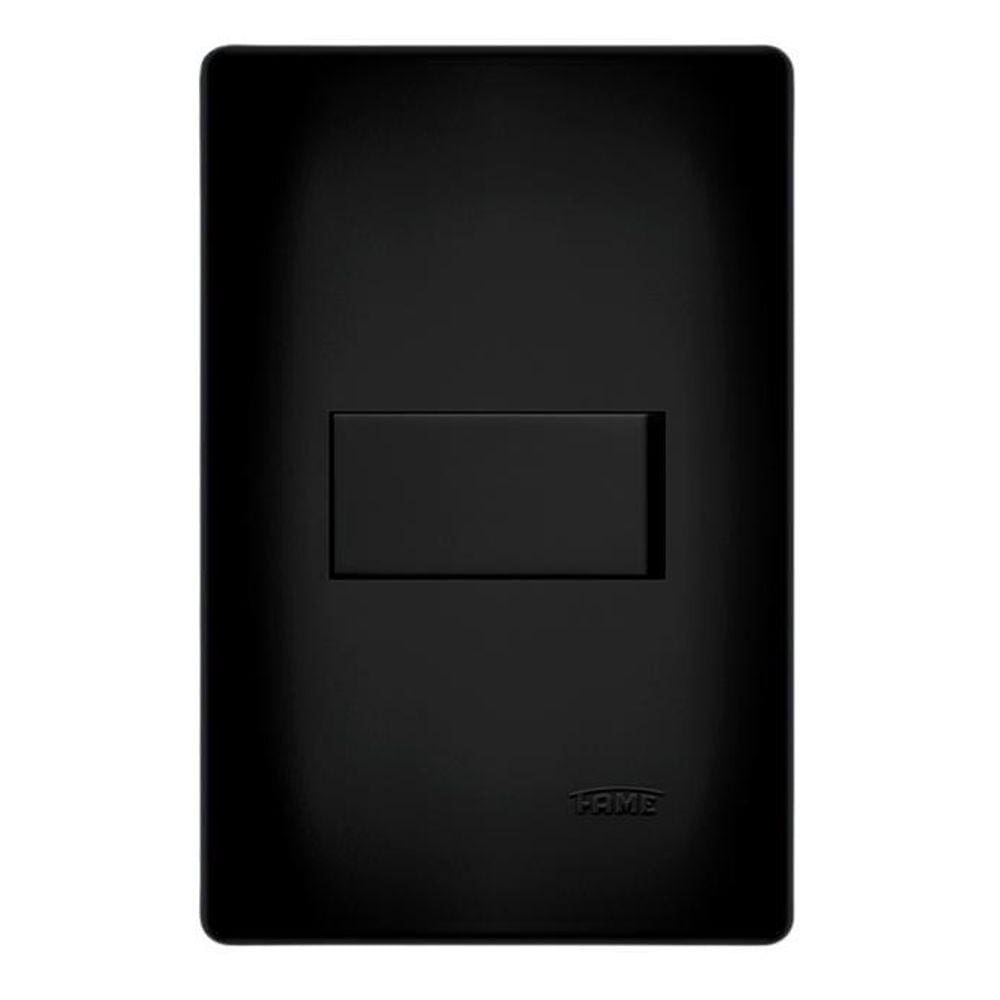 Interruptor Parelelo 16A Fame Placa 4X2 Habitat Black Preto