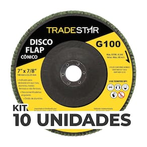 Kit Com 10 Disco Flap Conico 7 180Mm Fds180-100Fc Z100