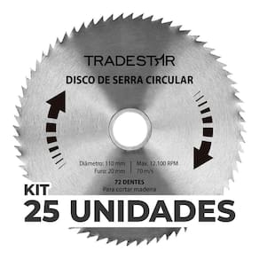 Kit 25 Discos Serra Circular Madeira 72 D 110X20Mm Makita