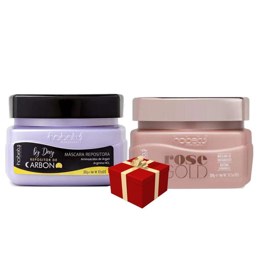 Hobety Máscara Rose Gold 300G + Repositor De Carbono 300G