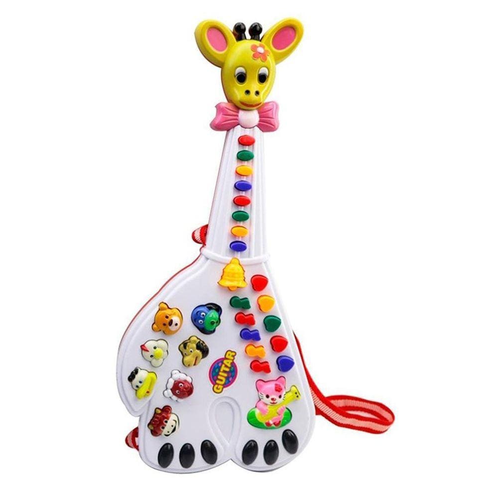 Guitarra Musical Infantil Girafa Com Luz A Pilha