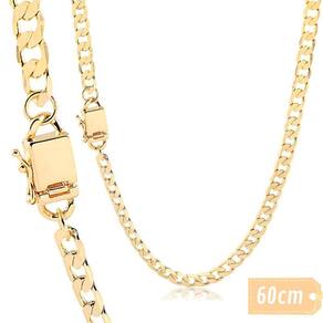 Corrente Masculina Elo Grumet 1X1 Banhada A Ouro 18K 6Mm