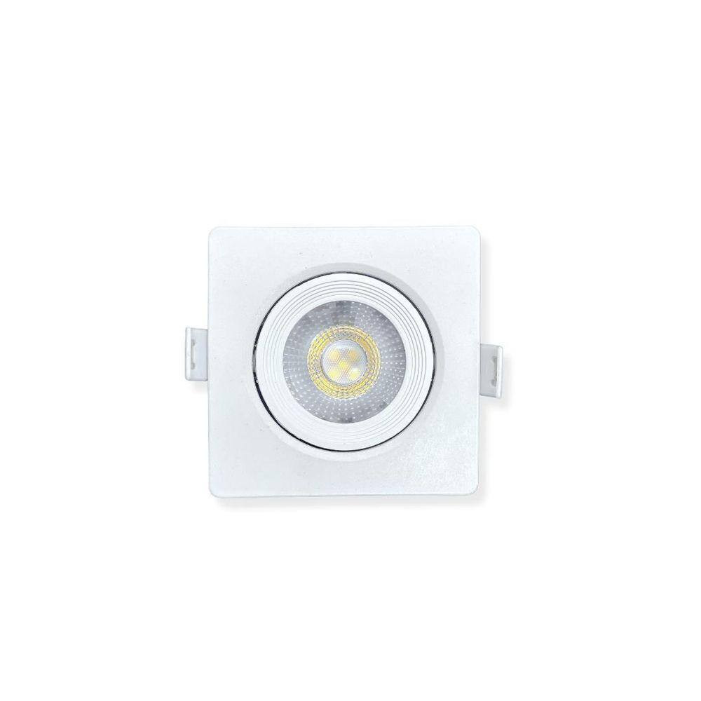 Kit 20 Spot 5W Led Direcionável Quadrado Embutir Gesso Teto
