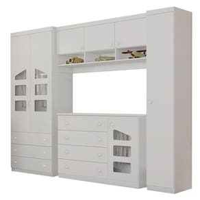 Quarto Modulado Infantil Eloisa 3 Portas, Ponte Aérea e Cômoda - Phoenix Baby