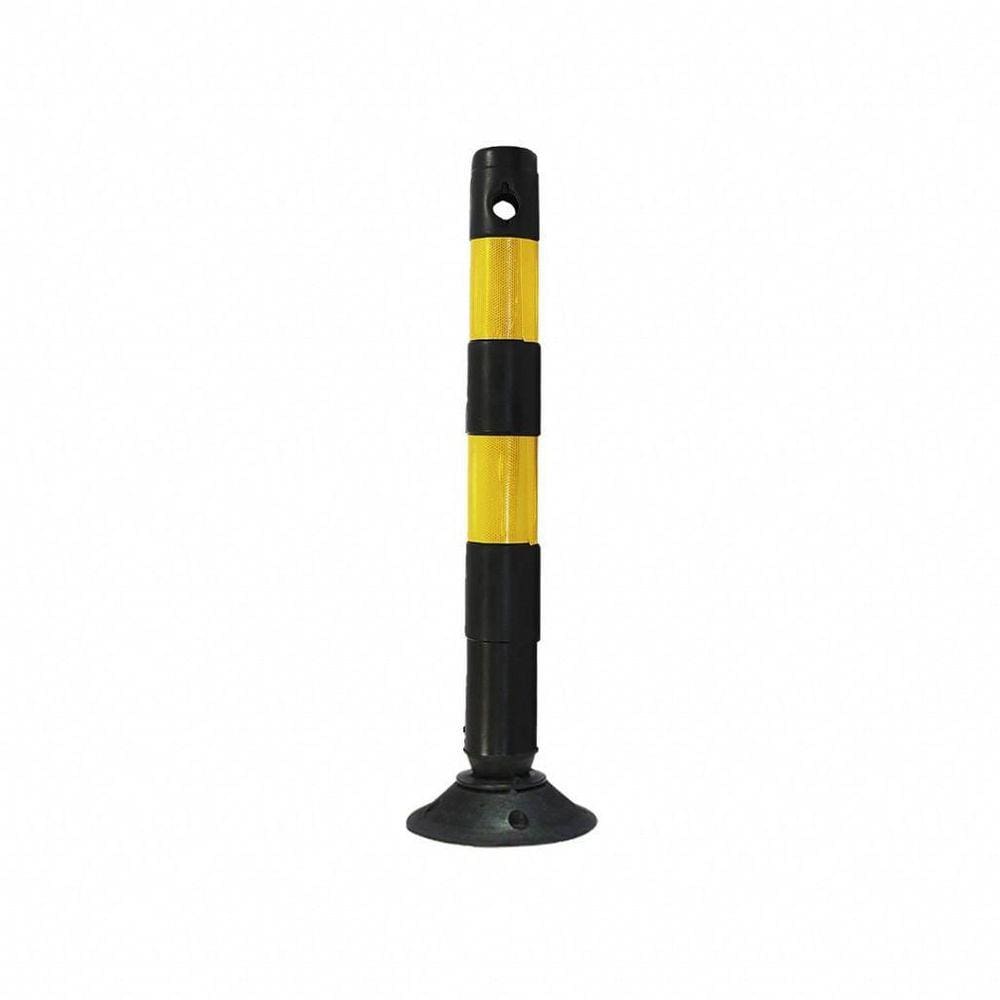 Poste Balizador Flexível 94 cm Preto/Amarelo Resistente