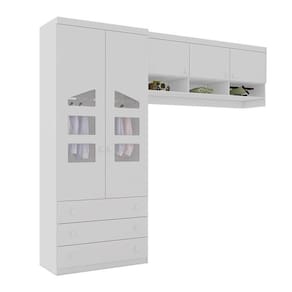 Quarto Modulado Infantil Eloisa com Guarda Roupa 2 Portas e Ponte Aérea - Phoenix Baby