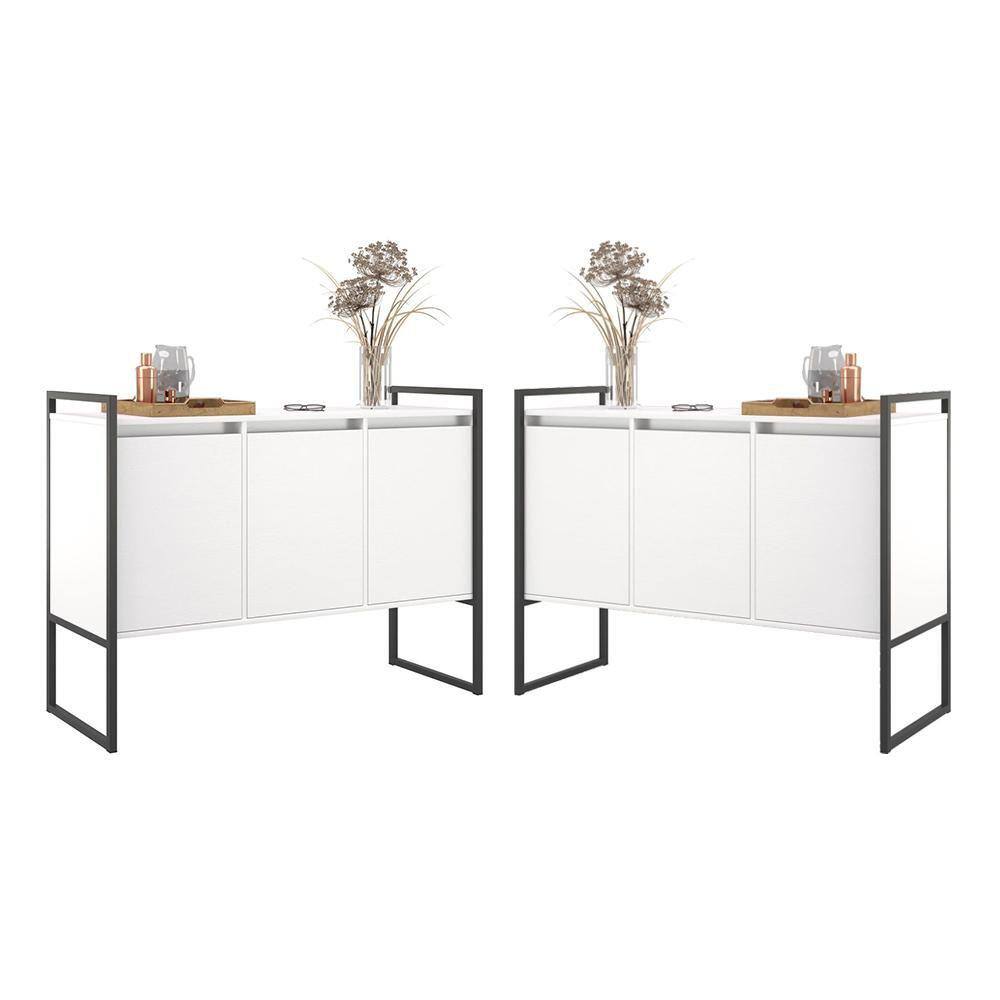 Armario Industrial 3 Portas Balso Branco Conjunto 2 Peças