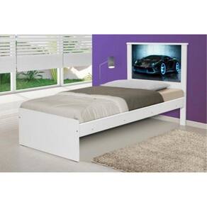 Cama Solteiro Carro Sport Raio Azul