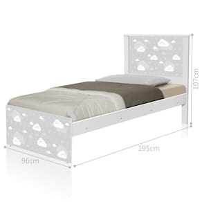 Cama Solteiro Barcelona Nuvem Cinza Menino e Menina Colchão