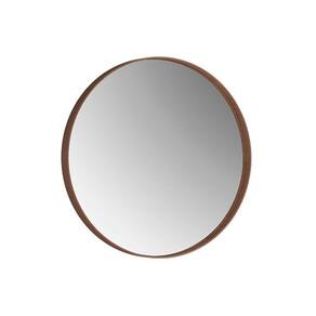 Espelho Redondo Decorativo 60 cm Genova Castanho
