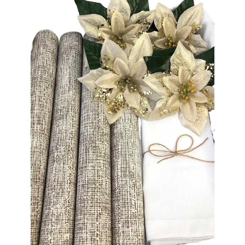 Kit Mesa Posta Jogo Americano Completo Decor Natal 6 Lugares