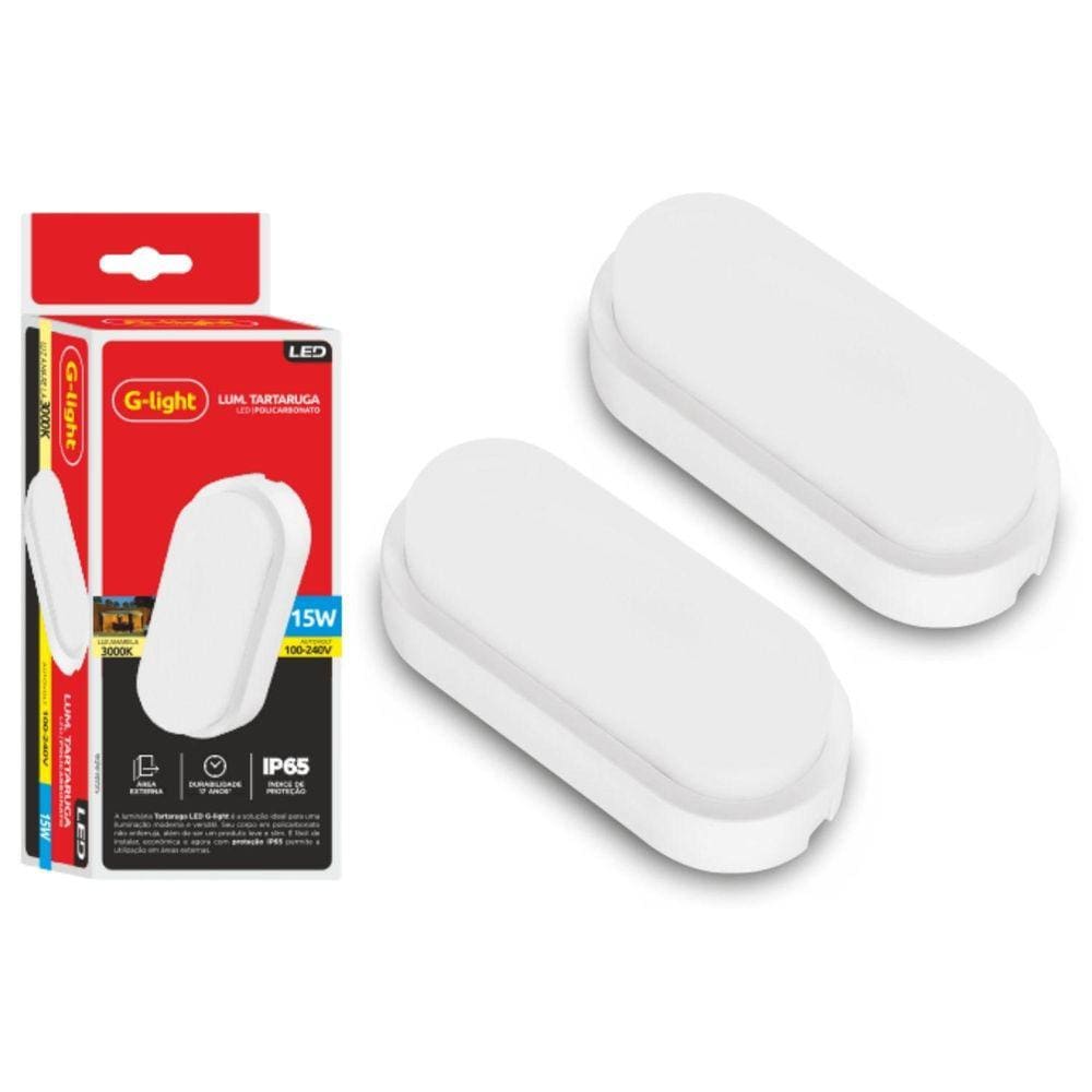 Kit 2 Arandela Tartaruga Led Luminária 15W Ip65 Bivolt