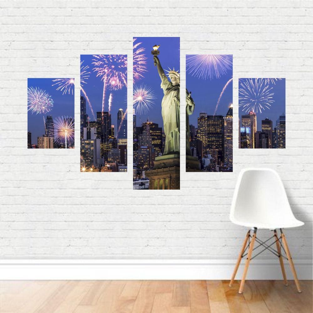 Quadro Cidades Nova Iorque Ano Novo Estátua Liberdade Canvas