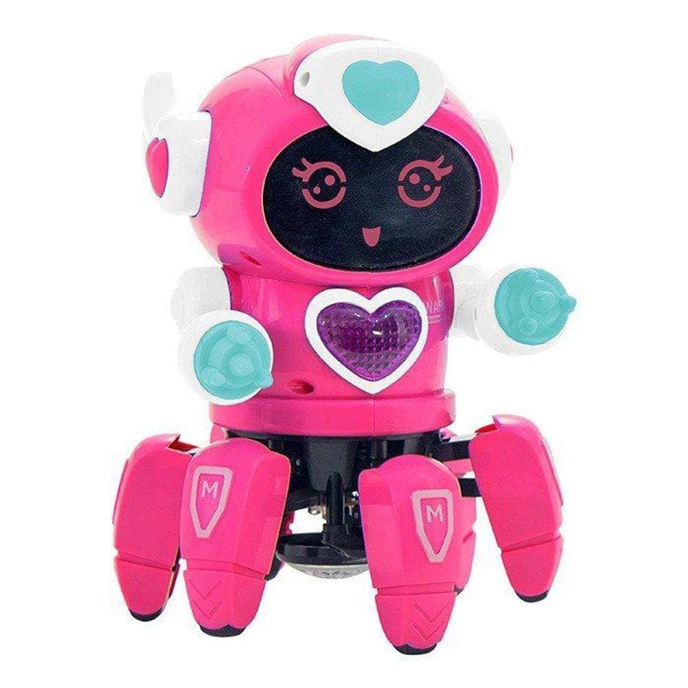 Brinquedo Robô Lady Dançarina Com Face Digital Luz E Som