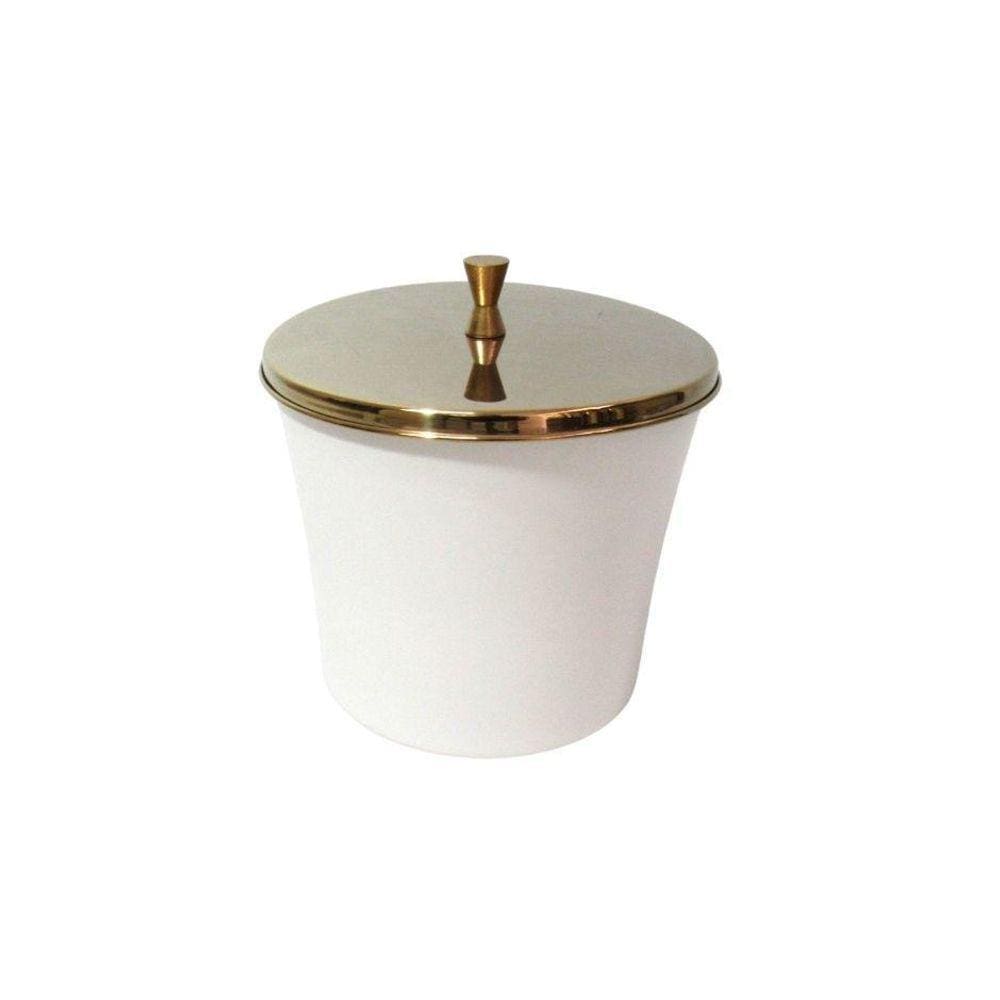Lixeira Dourada E Branca 3L - By Fineza