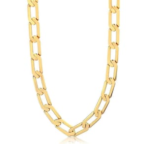 Corrente Masculina Grumet Elo Longo Banhada A Ouro 18K