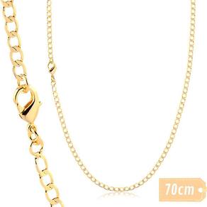 Corrente Masculina Grumet Banhada A Ouro 18K 70Cm 3Mm