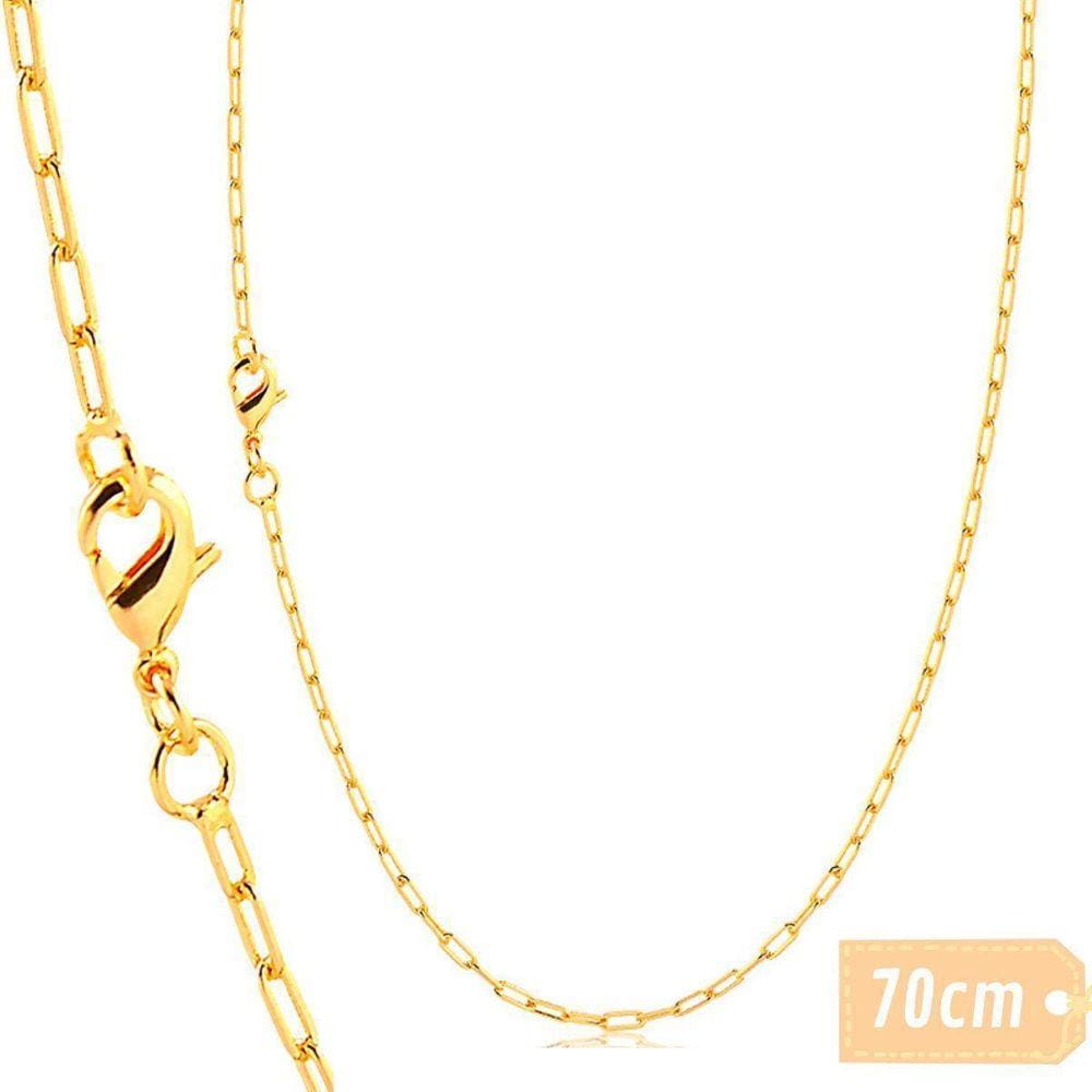 Corrente Masculina Elo Cartie Banhada A Ouro 18K 70Cm