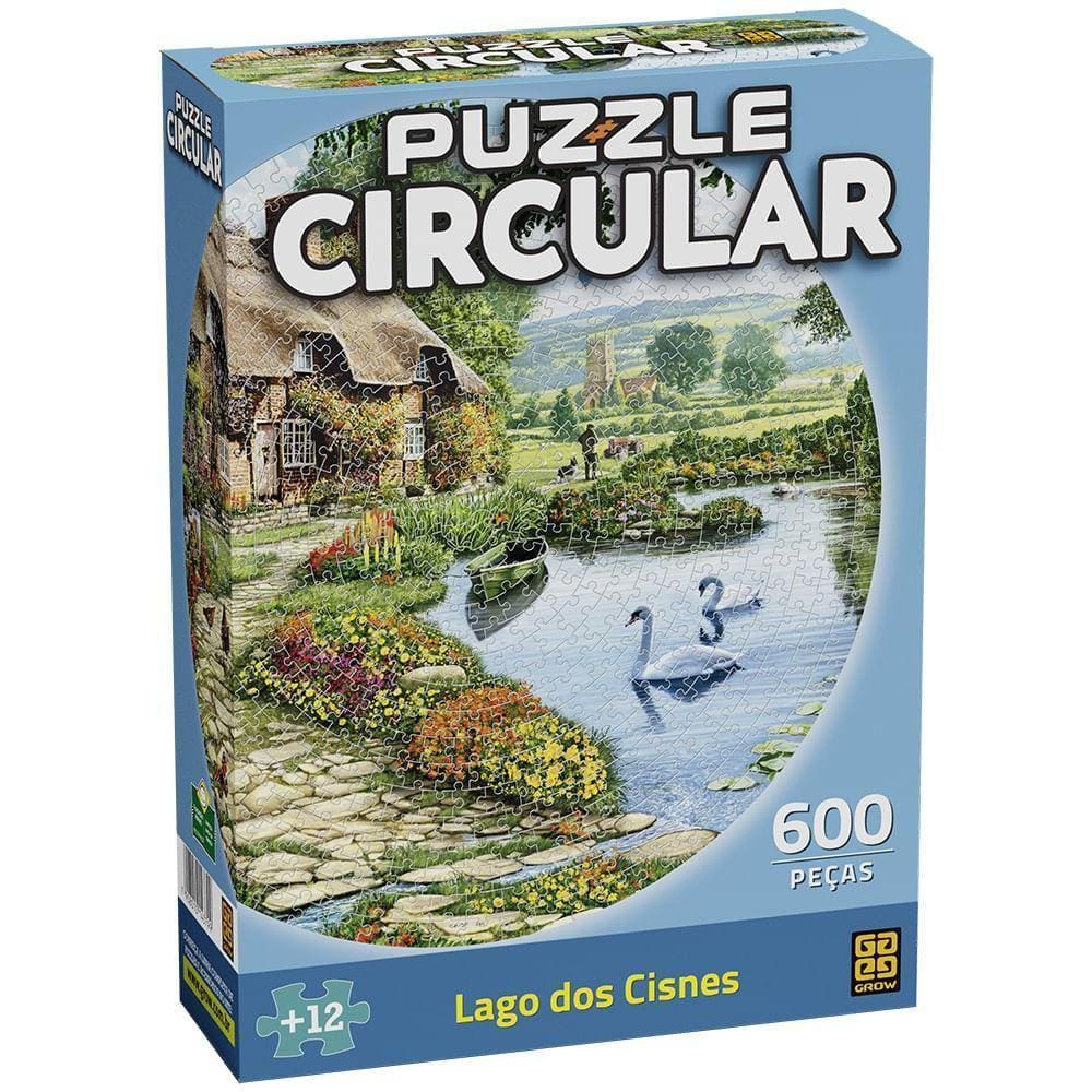 Puzzle 600 Peças Circular Lagos Dos Cisnes