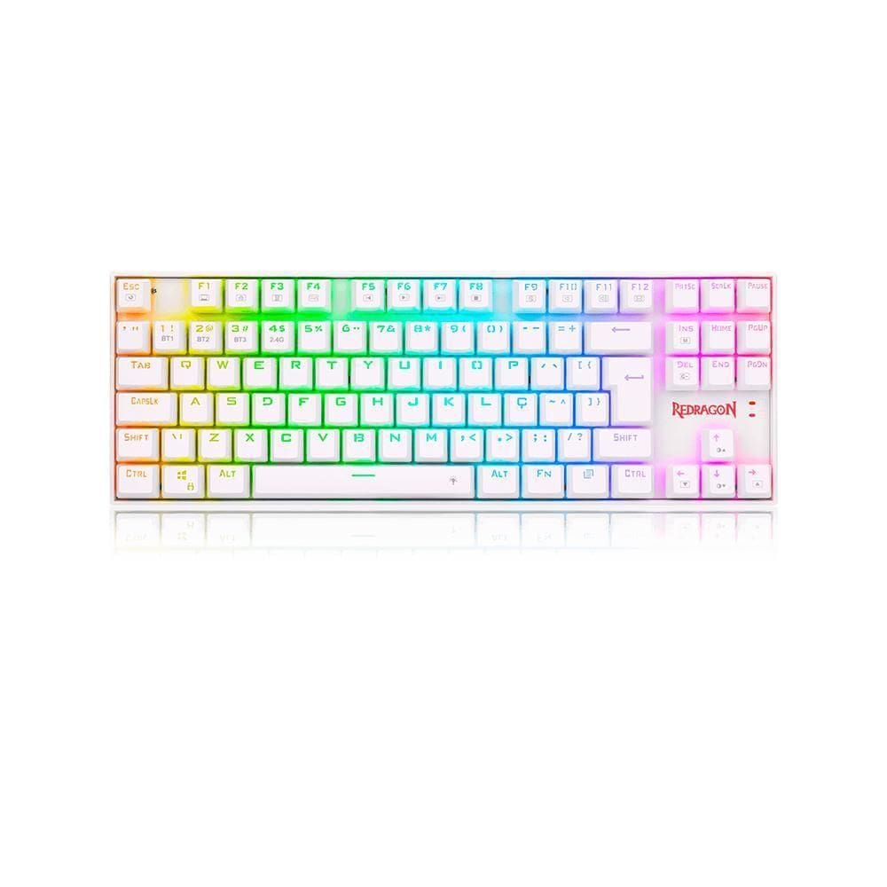 Teclado Gamer Redragon Kumara Pro RGB Branco ABNT2