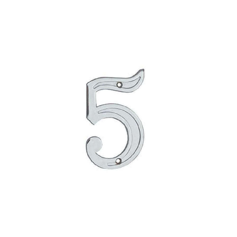Numero Residencial Cromado 13Cm 5 Uniao Mundial
