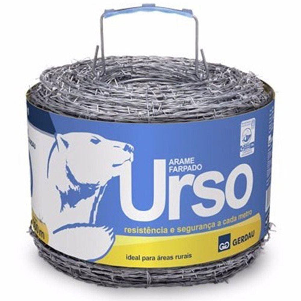 Arame Farpado Gerdau 500 M Urso 1,6mm Áreas Rurais