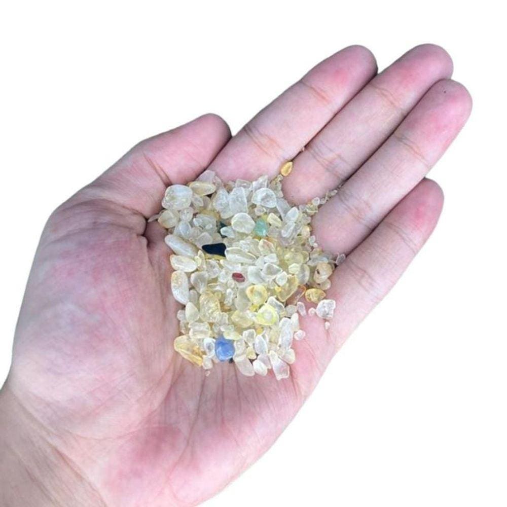 Pedra Roladas Naturais Cascalho Citrino Amarelo Pacote 200G