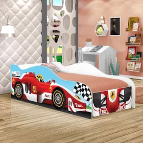 Cama Carro de Corrida Joy Vermelho Infantil Com Colchão