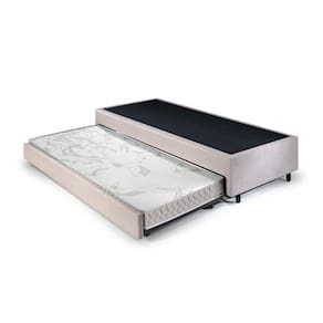 Bicama Solteiro 88x188x36cm Suede com Colchão Auxiliar D23 78x177x12cm Ecoline Bege