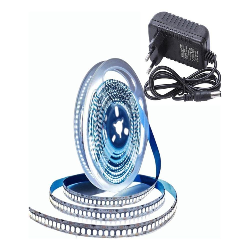 Fita Led Branca Fria 5m 6500k 240 Leds 12v Com+fonte 12v 3a