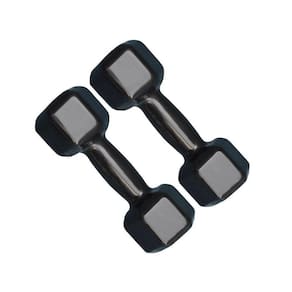 Par de Halter Sextavado Emborrachado 8kg - Preto
